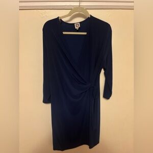 Anne Klein Navy Blue Wrap Dress